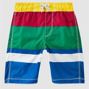 Gap Kids Striped Graphic Swim Trunks Boys Size 8